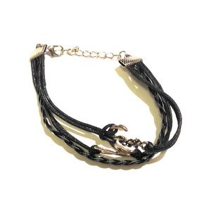 Black Rope Anchor Bracelet